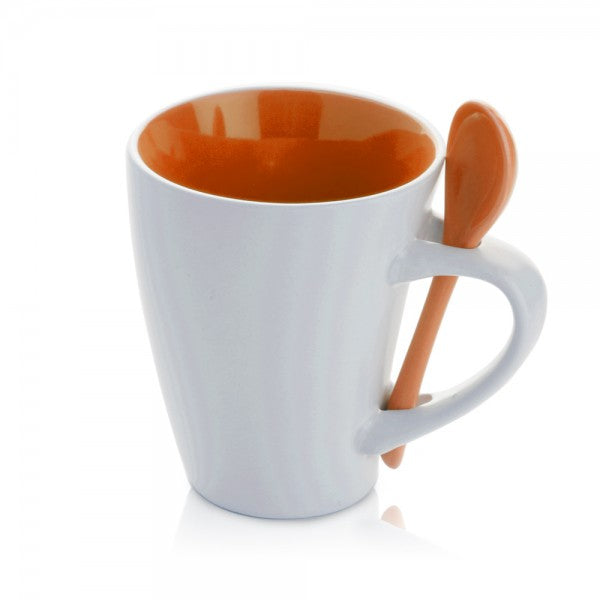 ספל קרמיקה עם כפית - ארומה