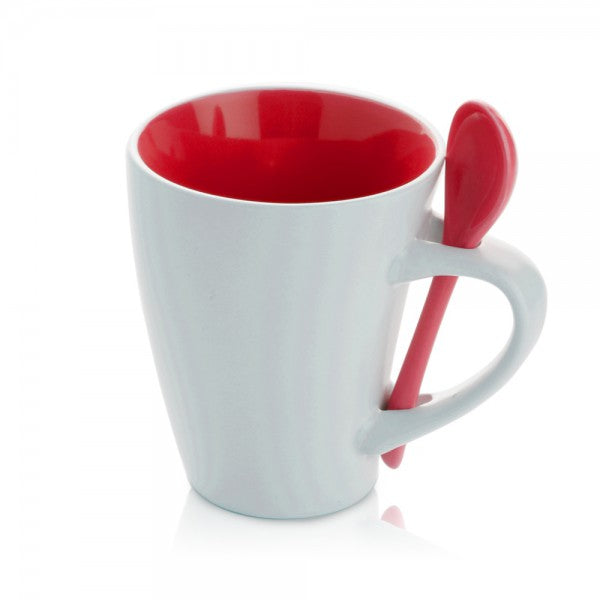 ספל קרמיקה עם כפית - ארומה